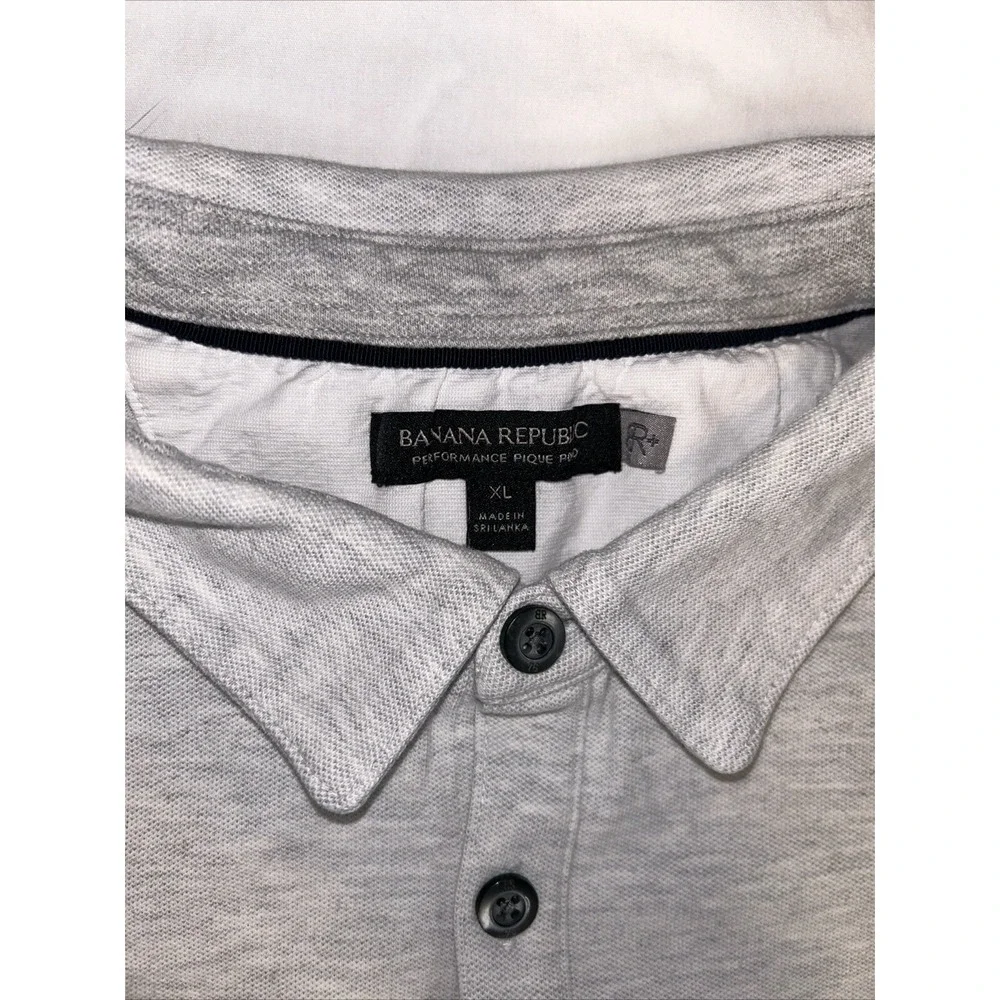 Banana Republic performance pique polo men's Light gray size‎ XL short sleeve